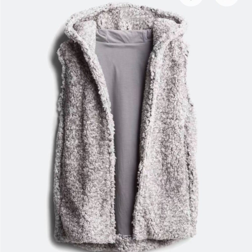 Cozy Faux Shearling Hooded Vest - Gray